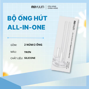 - Bộ núm hút/dây hút thay thế silicone Moyuum - 2 núm + 2 dây hút thẳng