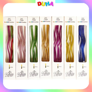 COMBO 50 Hộp Nến sinh nhật, nến xoắn trang trí bánh sinh nhật, nến sáp trang trí bánh kem [HỘP 6 CÂY] 046
