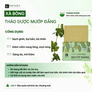 Xà Bông Tắm Dầu Dừa - Mù U - Mướp Đắng VIETKET 100g - Sạch Ghét - Giảm Mụn - Không Nhờn
