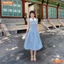 Đầm thiết kế BEMINE cổ sơ mi sát nách dáng chữ A phù hợp đi chơi-B547