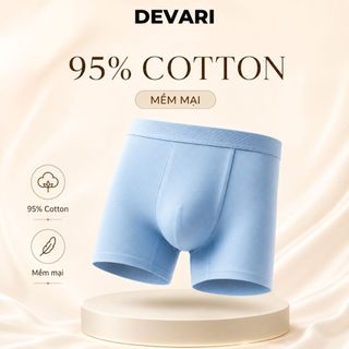 Quần Lót Boxer Nam Chất Liệu Cotton Cao Cấp, Quần Sịp Nam Co Giãn Thoáng Mát DEVARI N777