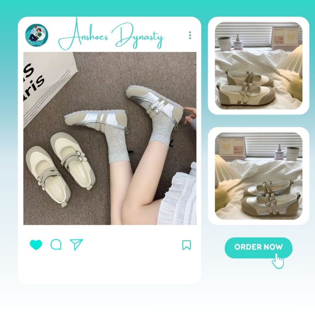 Giày Mary Jane Nữ, Giày Búp Bê Mary Jane Da Lộn Hai Khóa Hàn Quốc N49 || Anshoes Dynasty
