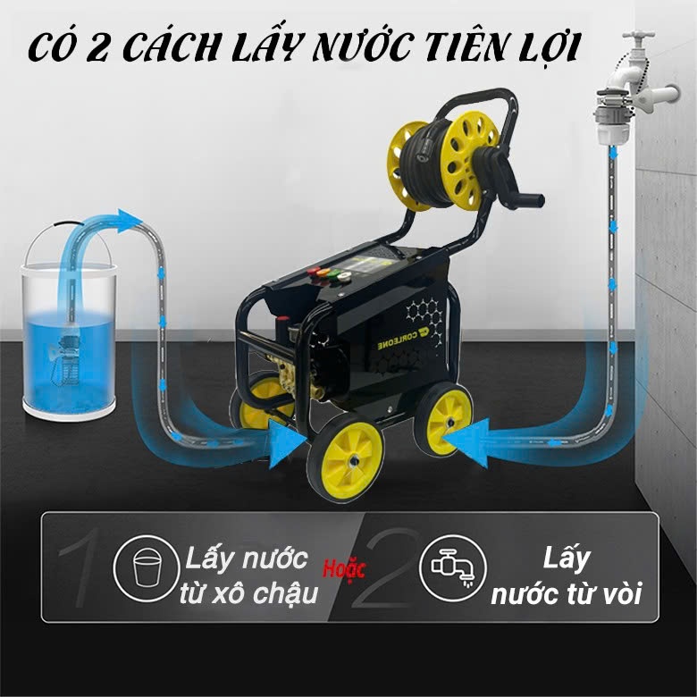 Máy Rửa Xe Cảm Ứng Từ Corleone G200 Rulo Quấn Dây 10M – 2400W – Chỉnh Áp – Áp Lực Cao | BigBuy360 - bigbuy360.vn
