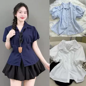 Áo Sơ Mi Thời Trang Bigsize Nữ Tay Ngắn 1 Túi Chất Vải Mềm Mịn Phù Hợp Đi Chơi Đi Làm SM192/SM189