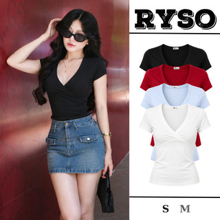 Áo Thun Tay Ngắn Cổ Tim Chéo Tôn Dáng Chất Borip Co Giãn 4 Chiều Thoáng Mát TN11 RYSO STORE