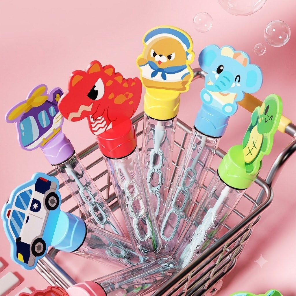 Que gậy dụng cụ thổi bắn bong bóng xà phòng đồ chơi trẻ em vận động ngoài trời