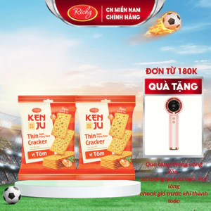 Combo 2-4 bịch Bánh quy Kenju rau củ vị Tôm giòn rụm, Bánh snack ăn vặt, Túi 192g,