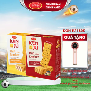 Bánh quy Kenju giòn đậu nành, Kenju trà sữa hộp 288gr, Bánh Kẹo Richy