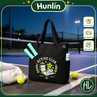 Túi Canvas Pickleball Hunlin | Túi Đựng Vợt, Bình Nước & Phụ Kiện | Pickleball Club Tote Bag HLB001