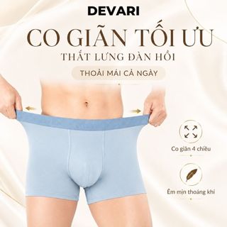 Quần Lót Boxer Nam Chất Liệu Cotton Cao Cấp, Quần Sịp Nam Thoáng Khí Co Giãn Tốt DEVARI N3999