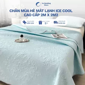 Chăn mùa hè mát lạnh ice cool cao cấp, mền cotton lạnh điều hòa mềm mịn thoáng khí dùng cho gia đình