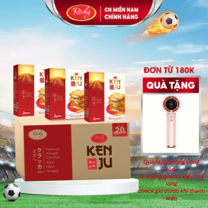 Thùng bánh quy hành Kenju kem dẻo loại hộp - 279g (12 Hộp/Thùng), Bánh Kẹo Richy