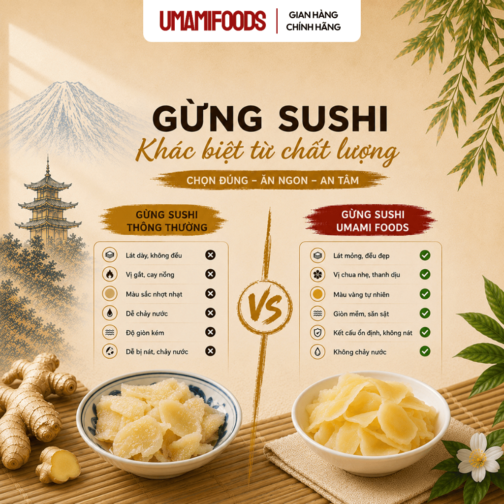 Gừng Lát Trắng Ngâm Giấm Manyo Sushigari 1.5kg | Gừng Trắng Ngâm Giấm | Ăn Kèm Sushi Sashimi