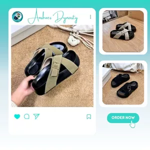 Dép Sandal Nữ 2 Quai Ngang Đế Cao, Dép Nữ Quai Da Khuy Khoá Đi Học Đi Làm N53 || AnshoesDynasty