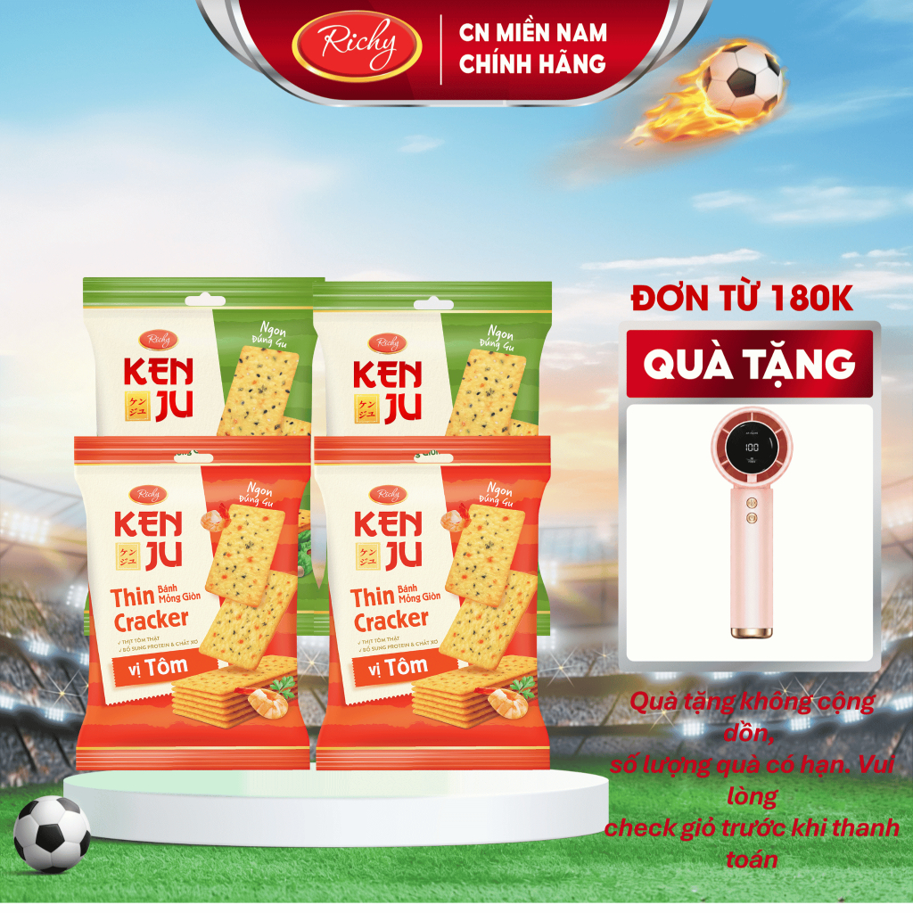 [TẶNG QUẠT ĐƠN 180K] Combo 4 kenju rau củ và kenju tôm, bánh kẹo Richy
