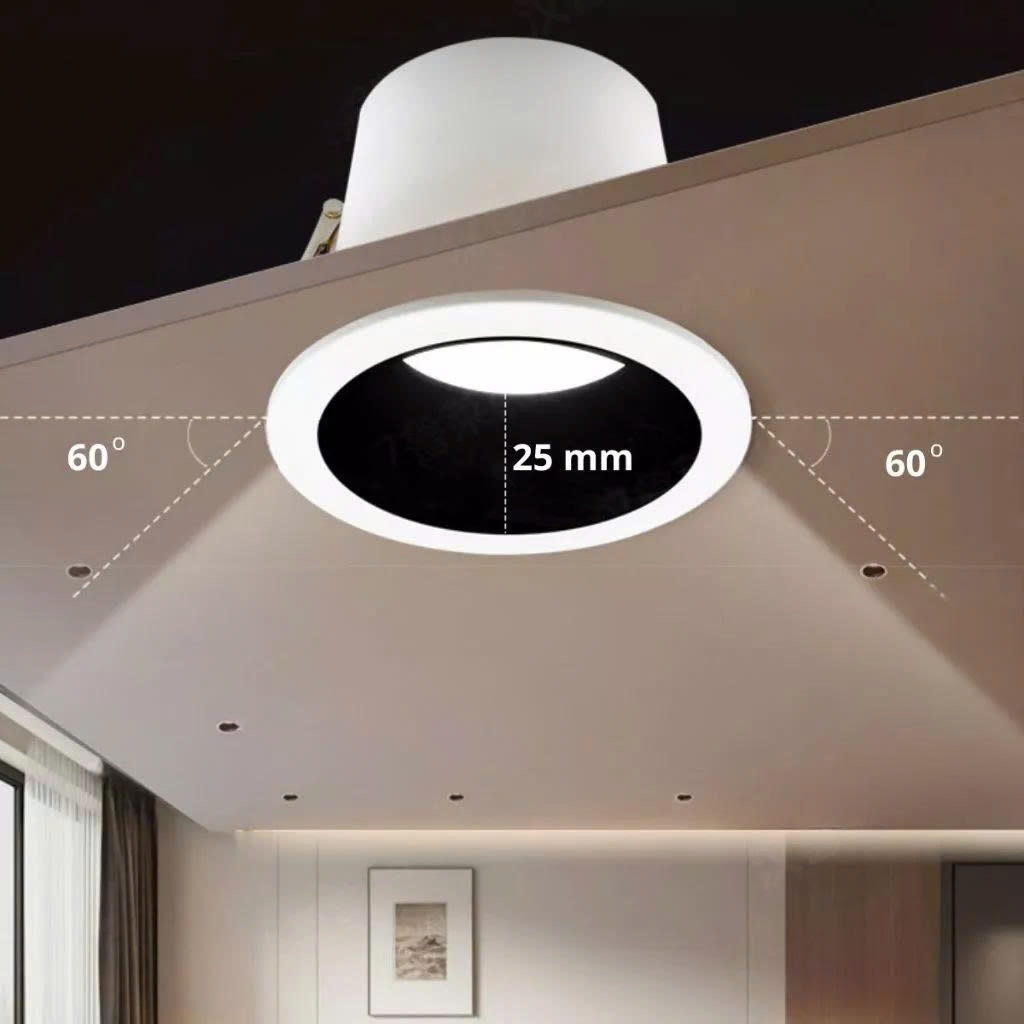 Đèn Âm Trần Dowlight Đèn LED DOB Đế Đúc Liền Nguồn 7W - 9W Vỏ Nhôm 3 Màu Ánh Sáng Đèn Phòng Khách Phòng Ngủ