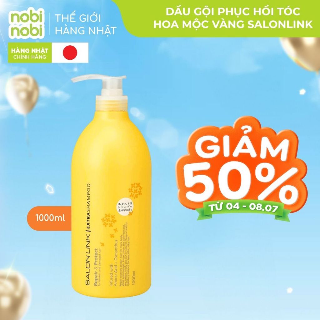 Dầu gội xả Kumano Salon Link hoa mộc vàng 1000ml