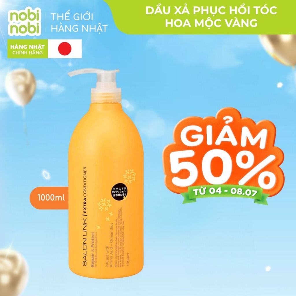 Dầu gội xả Kumano Salon Link hoa mộc vàng 1000ml