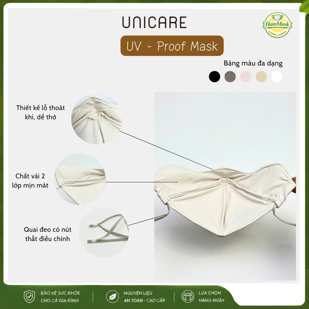 Khẩu trang chống tia UV UNICARE PROOF MASK, bảo vệ da khỏi tia UV - Hàng chính hãng