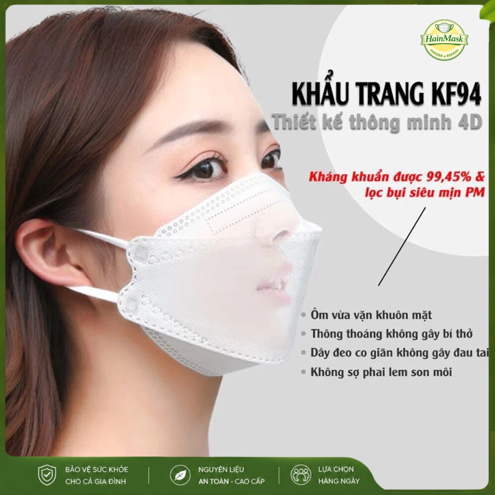 [Free Ship] Khẩu Trang KF94 UNI MASK 4 Lớp Dày Dặn, 4D Hàn Quốc Lọc Bụi Mịn, Hàng Chính Hãng