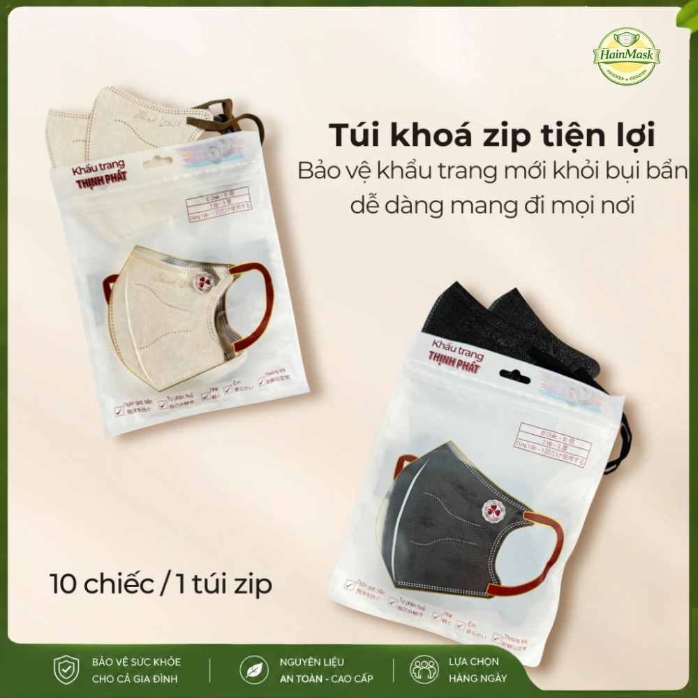 Set 100 Cái Khẩu Trang 6D THỊNH PHÁT PRO MASK Airit Dây Bản To Không Sợ Đau Tai, Hàng Chính Hãng