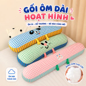 Gối Ôm Dài Hình Thú Dễ Thương Kẻ Caro Mềm Mịn, Gối Ôm Ngủ Cho Bé, Người Lớn, Trang Trí Phòng Ngủ