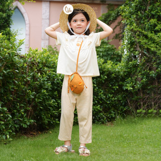 NBAN (6M-6Y) Bộ đồ lửng bé gái Hương Mùa Vàng, áo tay dài quần dài cotton mềm mát cho bé