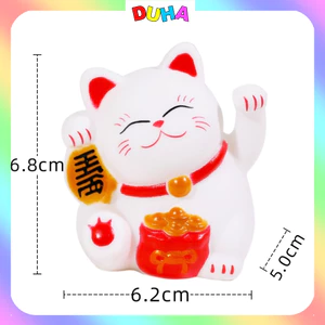 Combo 10 Mèo Thần Tài Vẫy Tay Mini Trang Trí Tháp Tài Lộc, Vòng Treo Tết, Trang Trí Bánh Kem Sinh Nhật DUHA 040