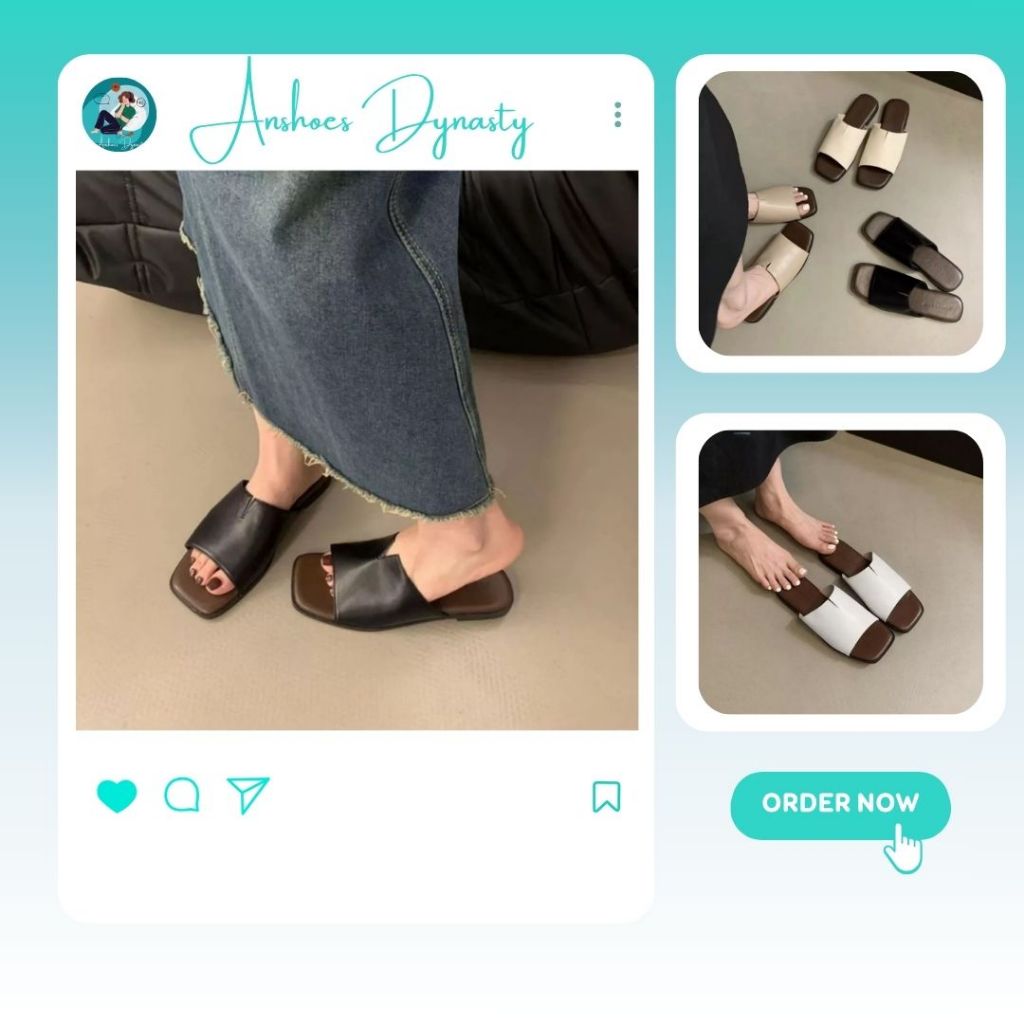 Dép Lê Nữ, Dép Lê Nữ Bệt Quai Ngang Da Phù Hợp Đi Học Đi Chơi N23 || AnshoesDynasty
