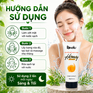 Sữa Rửa Mặt Revolu Honey 100g - Kiểm Soát Nhờn, Chiết Xuất Mật Ong Và Rễ Ngưu Bàng