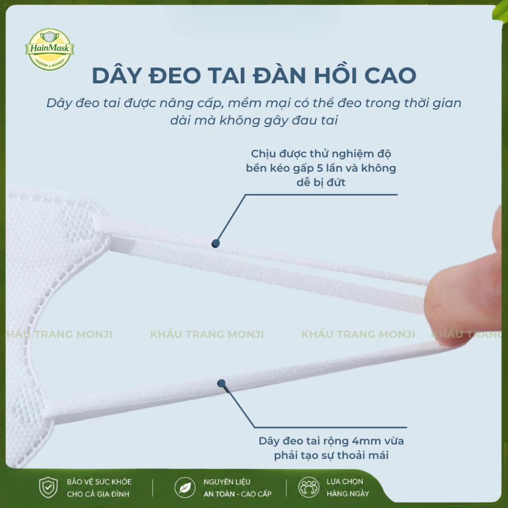 Khẩu Trang 3D Mask Monji Trắng Kháng Khuẩn Chống Bụi Mịn Công Nghệ Nhật Bản Chính Hãng
