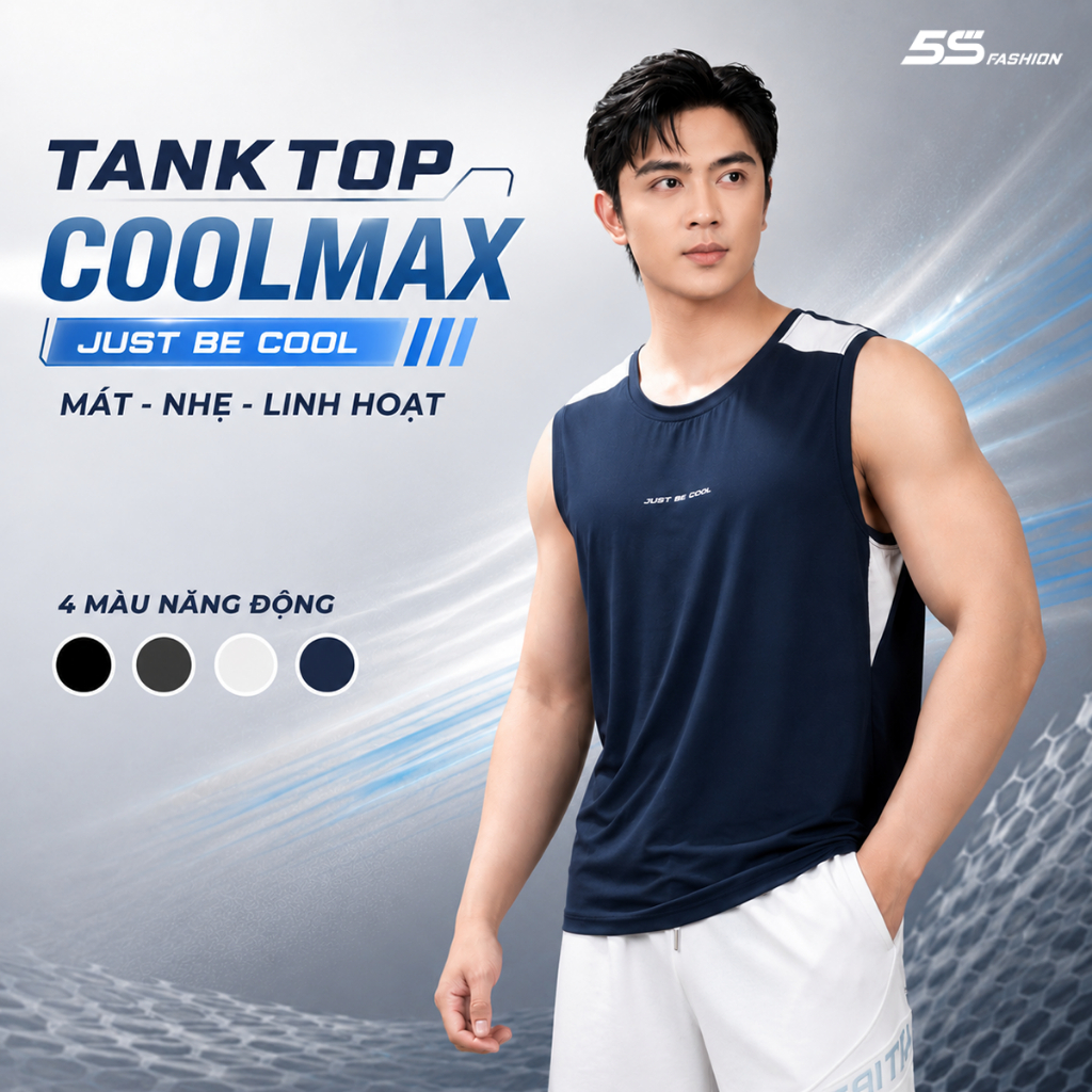 [XẢ HÀNG ĐỢT CUỐI]Áo Sát Nách Nam 5S FASHION Chất Coolmax Nhẹ Mát, Thiết Kế Khỏe Khoắn Năng Động M0A