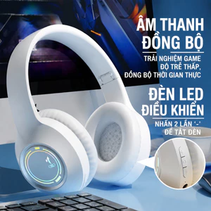 Tai Nghe Bluetooth 5.3 Chụp Tai Gaming LED HIFI Có Khe Thẻ TF Gập Gọn Chống Ồn Pin Lâu Dùng Cho iPhone Android PC PS4