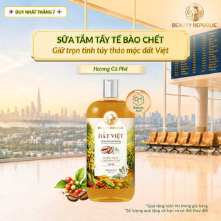 Sữa tắm tẩy tế bào chết Việt giảm nhờn & mụn lưng với BHA Beauty Republic Đánh Thức Cao Nguyên Hương Cà Phê 500ml