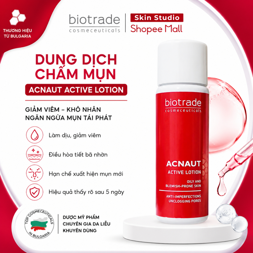 [MALL] Dung dịch chấm mụn BIOTRADE ACNAUT ACTIVE LOTION 15ml giảm mụn sưng, mụn mủ - Skin Studio