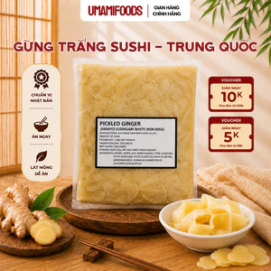 Gừng Lát Trắng Ngâm Giấm Manyo Sushigari 1.5kg | Gừng Trắng Ngâm Giấm | Ăn Kèm Sushi Sashimi