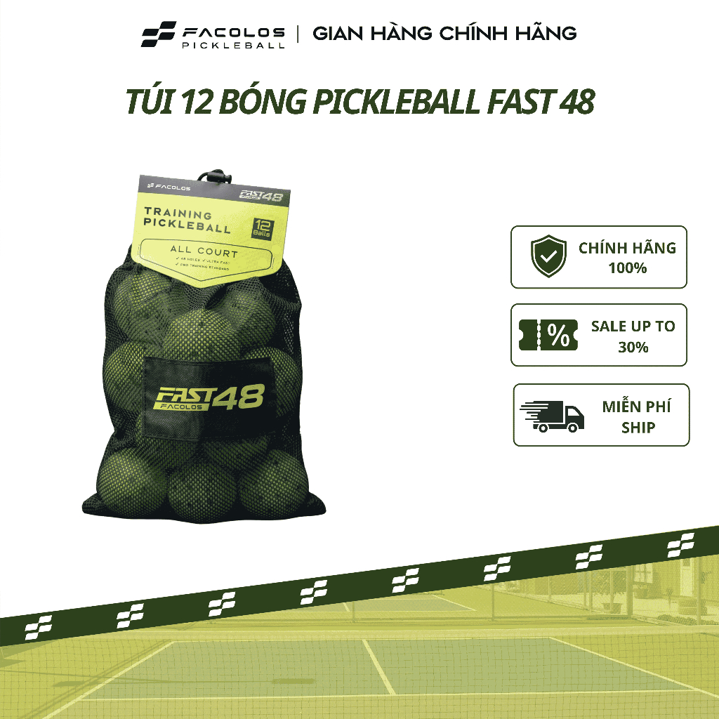 Bóng pickleball Facolos Fast 48, bóng tập phù hợp với người chơi thiên tốc độ và dùng lực thật tay