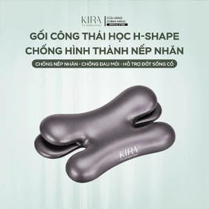 Gối Công Thái Học KIRA Double H-Shape nâng Đỡ Cổ Vai Gáy, Giảm Áp Lực Khuôn Mặt, Hỗ Trợ Ngủ Nghiêng & Ngủ Ngửa