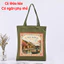 Túi Tote vải Canvas xanh matcha in HỘI AN Việt Nam - túi vải xanh lá CÓ KHÓA KÉO thời trang tuie0338d