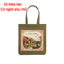 Túi Tote vải Canvas xanh matcha in HỘI AN Việt Nam - túi vải xanh lá CÓ KHÓA KÉO thời trang tuie0338d