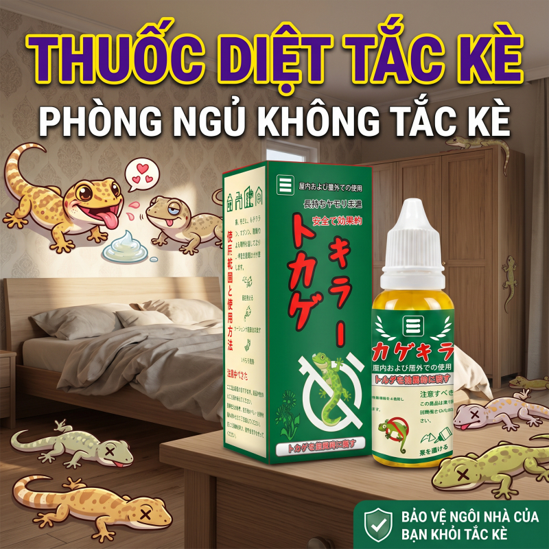 🦎 Mồi diệt thạch sùng Nhật Bản cao cấp, diệt tận gốc, hiệu quả mạnh, dùng an toàn trong nhà