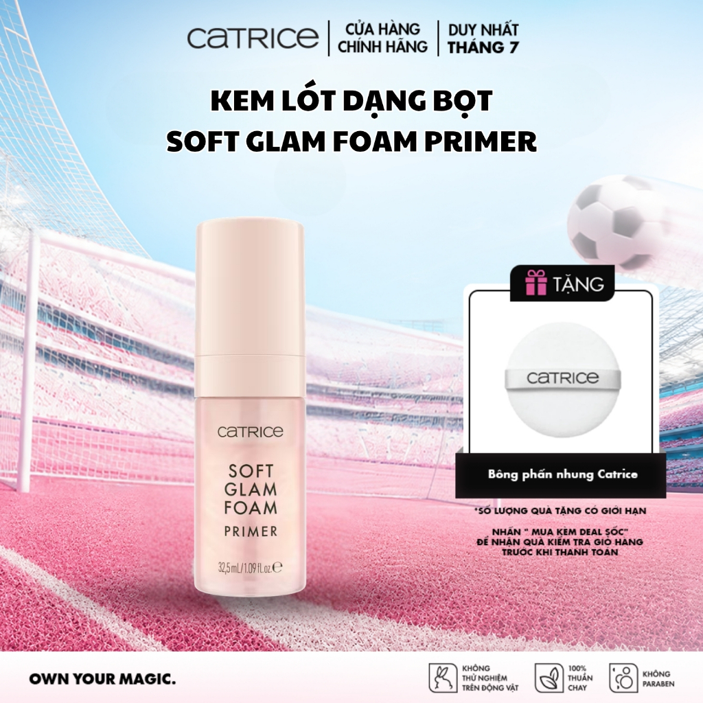 Kem lót dạng bọt cấp ẩm tức thì căng bóng Catrice Soft Glam Foam Primer 32,5ml