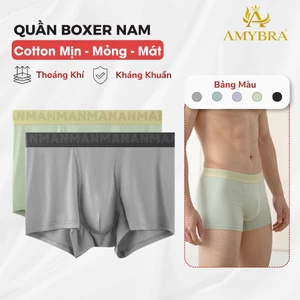 Quần Boxer Nam Chất Cotton Thấm Hút Thoáng Khí, Quần Lót Đùi Nam Co Giãn Thoải Mái AMYBRA N3999