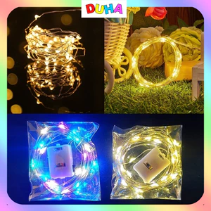 Dây đèn Led trang trí Fairylight kèm pin -đèn đom đóm – trang trí hoa, giỏ quà – kèm pin, chiều dài 1m-2m DUHA 014