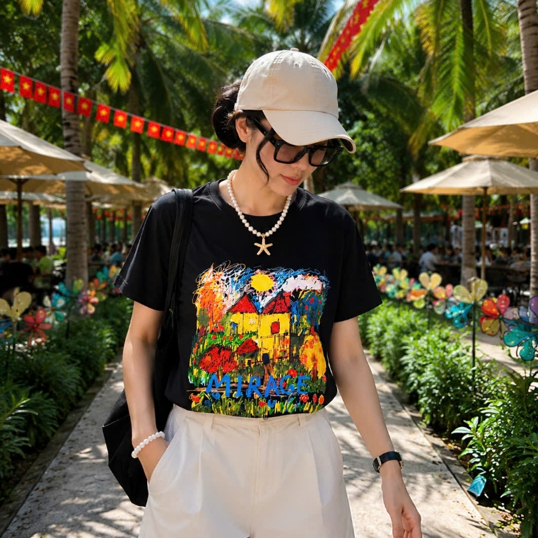 Áo Thun Mirage Ngôi Nhà Local Brand Chất 100% Cotton Mềm Mịn Thoáng Mát.