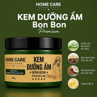 Kem dưỡng ẩm cho bé THUẦN CHAY giúp cấp ẩm da cấp tốc sau 1 lần sử dụng Bon Bon Premium HOMECARE100g