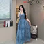 Đầm Dài Hai Dây - Đầm Lưới Loang Dáng Dài 2 Lớp Kèm Lót,Bay Bổng Tôn Dáng, Đi Biển Du Lịch Dự Tiệc