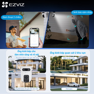 Camera Wifi EZVIZ Ngoài Trời C9C 3MP/5MP Ống Kính Kép, IP65 Chống Chịu Thời Tiết, Cảnh Báo Chống Trộm, AI Thông Minh