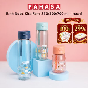 Bình Nước Kita Fami 350/500/700 ml - Inochi HIN.BIKF Nhiều Màu, Chất liệu Tritan sang trọng và an toàn - Fahasa