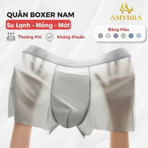 Quần Lót Đùi Nam Chất Su Mát Mịn Thoáng Khí, Quần Boxer Lót Đáy Thấm Hút Kháng Khuẩn AMYBRA N2259